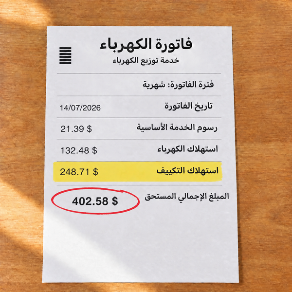 فاتورة كهرباء ومياه في الصيف