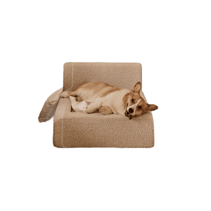 Real orthopedic dog bed with a mattress and a bolster frame