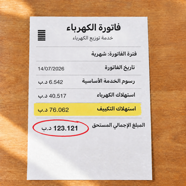 فاتورة كهرباء ومياه في الصيف