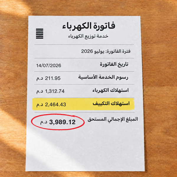 فاتورة كهرباء ومياه في الصيف