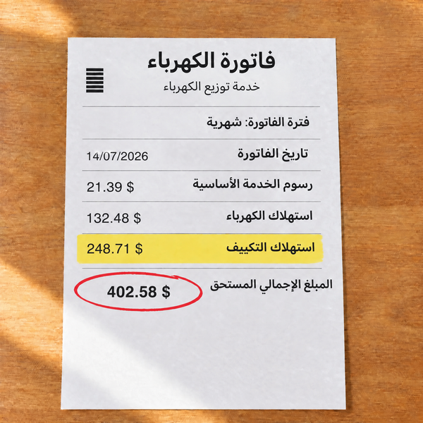 فاتورة كهرباء ومياه في الصيف