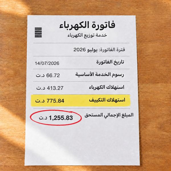فاتورة كهرباء ومياه في الصيف