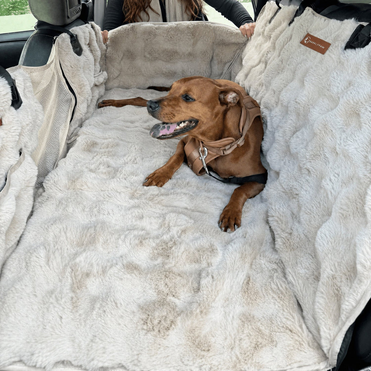 Full backseat protector for cars with a dog inside