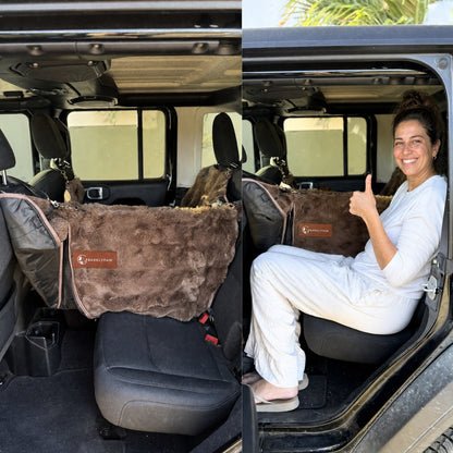 Full backseat protector for cars with a dog inside