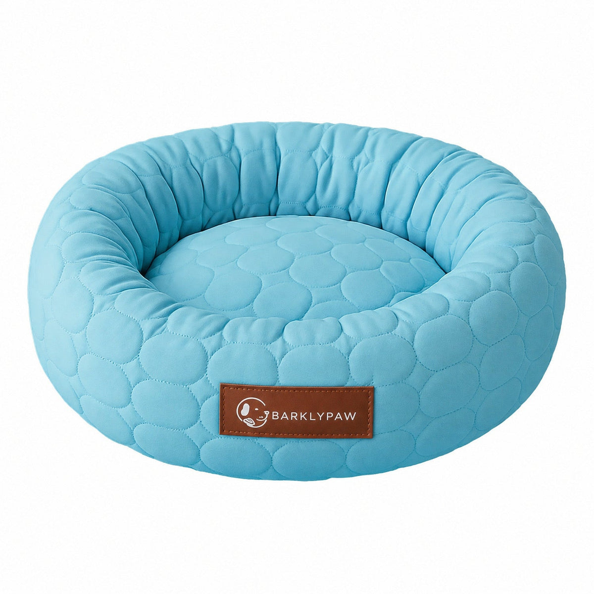 Cooling donut bed for dogs in blue