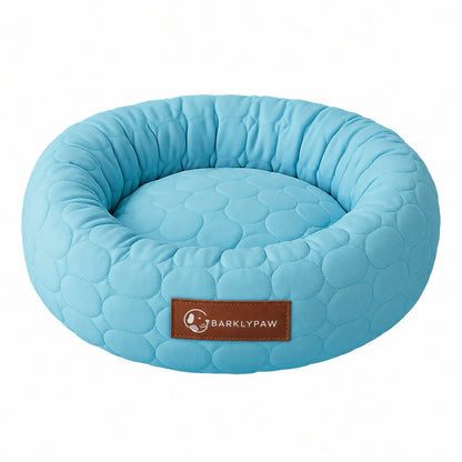 Cooling donut bed for dogs in blue