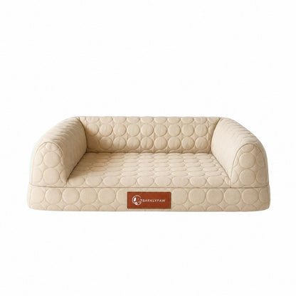 Cooling orthopedic dog bed in light blue